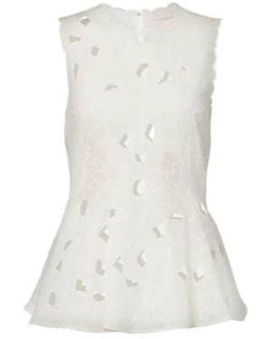 Ulla Johnson Floral Butterfly Netted Blouse - White