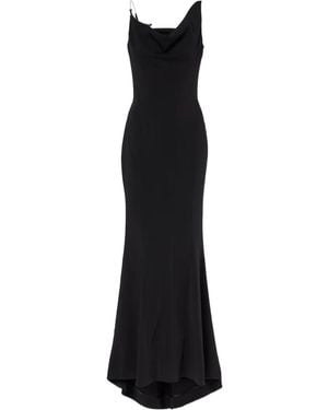 Mugler Asymmetric Crepe Dress Skirt - Black