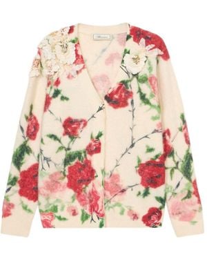 Blumarine Long-Sleeve Knit Cardigan - Red