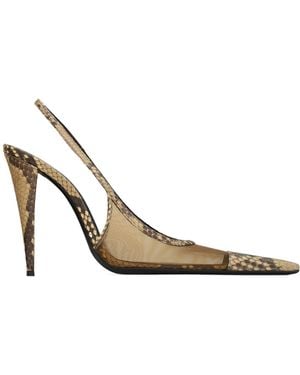 Saint Laurent Jema Slingback Pumps - White