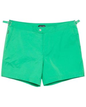 Tom Ford Buckled Swim Shorts - Green