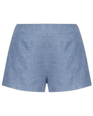 Posse Button-Detailing Linen Tailored Shorts - Blue