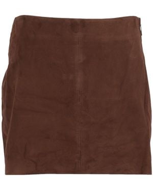 Arma Melody Suede Mini Skirt - Brown