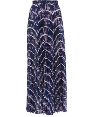 Altuzarra Sif Printed Pleated Maxi Skirt - Blue