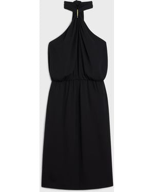 Celine Draped Barrette Dress - Black