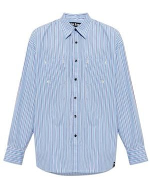 Palm Angels Long-Sleeved Shirt - Blue