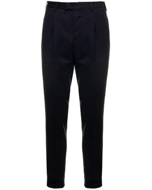 Pt Pantaloni Pt Torino Pleat-Detailed Tapered-Leg Trousers - Black