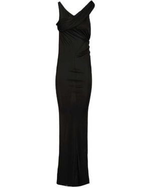 Rick Owens Sahara Asymmetrical Long Dress Dresses - Black