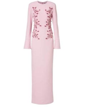 Rebecca Vallance Lulee Embellished Floral Gown - Pink
