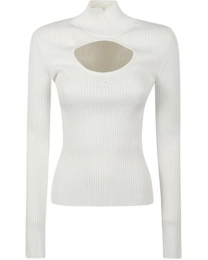Courreges Roll-Neck Cut-Out Jumper - White