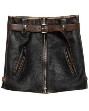 Prada Leather Miniskirt - Black
