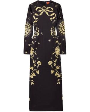 La DoubleJ Long-Sleeved Printed Dress - Black