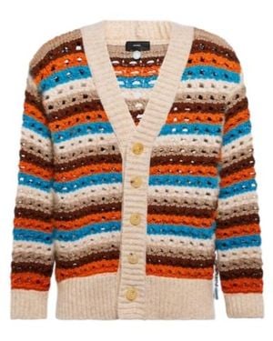 Alanui Dancing Light Crocheted Wool-Blend Cardigan - Orange