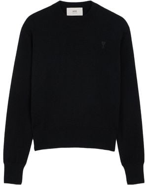 Ami Paris Long Sleeve Sweater - Black