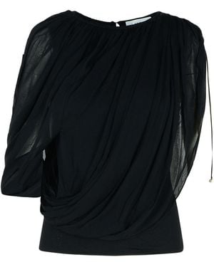 Lanvin 'Draped' Viscose Blend Top - Black
