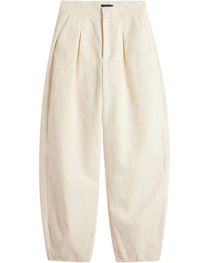 Soeur Pleated Lantern-Style Casual Pants - White
