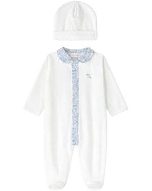 NANA-NANA Long-Sleeved Bodysuit And Hat - White