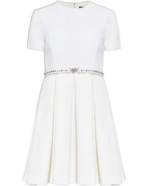 Versace Short-Sleeved Belted Dress - White