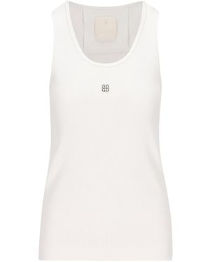 Givenchy 4G Plaque Ribbed Tank Top - White