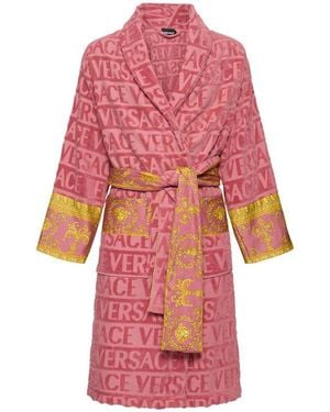 Versace Long-Sleeved Bathrobe - Red