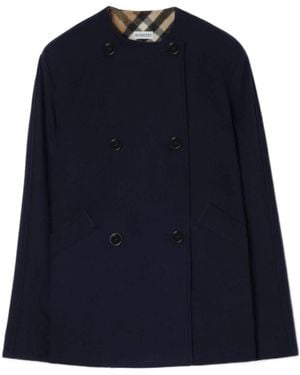 Burberry Cashmere Pea Coat - Blue