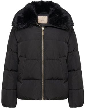 Twinset Quilted Zip-Up Down Jacket - Black