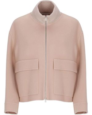 Peserico Panelled Zip-Up Jacket - Pink