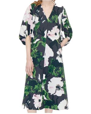 Stine Goya Floral-Print Midi Dress - Green