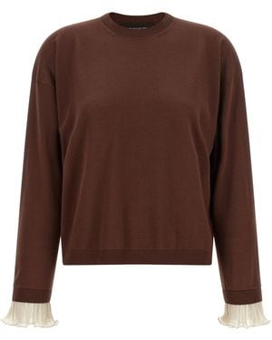 Fabiana Filippi Pleated Cuffs Jumper - Brown