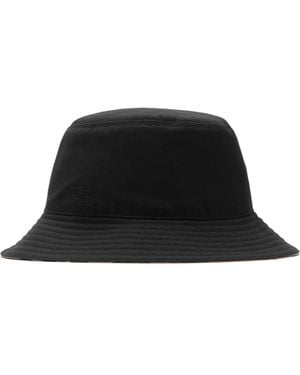 Burberry Checked Reversible Bucket Hat - Black