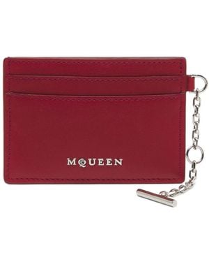 McQueen Sling Logo Plaque Card Holder - Red