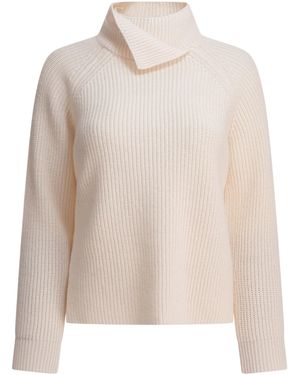 Kangra Cashmere Ribbed High-Neck Cashmere Jumper - White