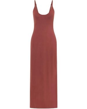 Skims Smooth Layers Skimpy Scoop Neck Maxi Dress - Red