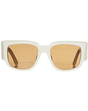 Palm Angels Logo-Plaque Square Sunglasses - White