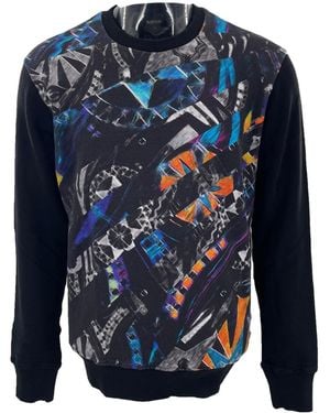 Just Cavalli Round-Collar Long-Sleeve Hoodie - Blue