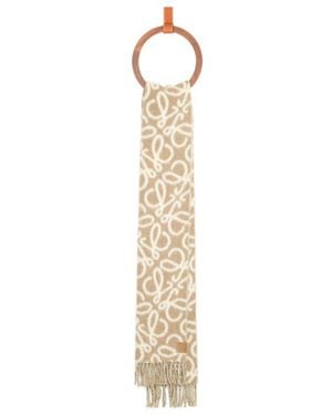 Loewe Anagram Fringed Scarf - White
