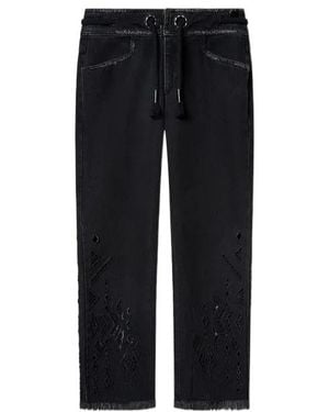 Isabel Marant Frayed Hem Jeans - Black