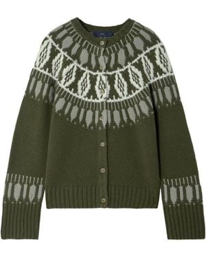 arch4 Aspen Fair Isle Cashmere Cardigan - Green