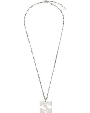 Off-White c/o Virgil Abloh Arrows Logo Pendant Necklace - White