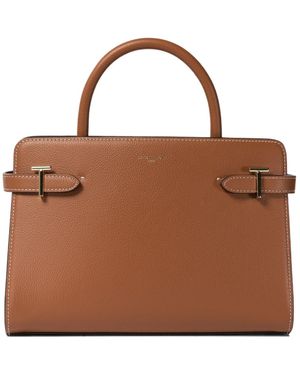 Le Tanneur Medium Grained Leather Tote - Brown