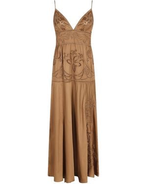 ERMANNO FIRENZE Floral-Cutout Maxi Dress - Brown
