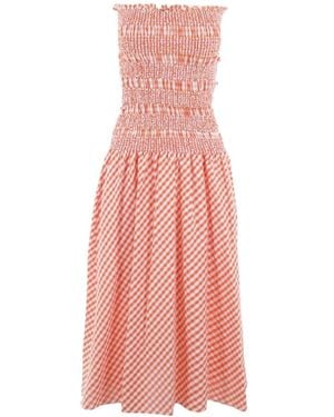 KENZO Vichy Off-The-Shoulder Dress - Pink