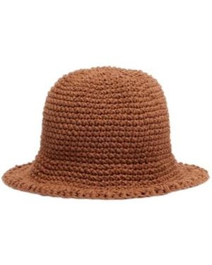 Magda Butrym Crochet Cotton Bucket Hat - Brown