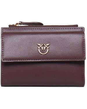 Pinko Love Birds Logo Plaque Zipped Wallet - Purple