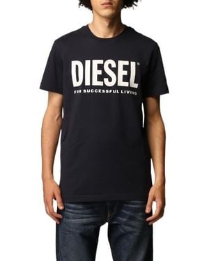 DIESEL T-Diegos Logo Printed Crewneck T-Shirt - Black