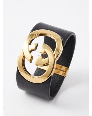 Gucci Interlocking Cuff Bracelet - Black