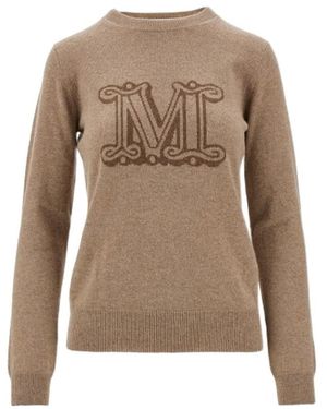 Max Mara Crewneck Long-Sleeved Jumper - Brown