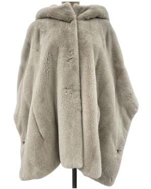 Yves Salomon Hooded Cloak - Multicolor