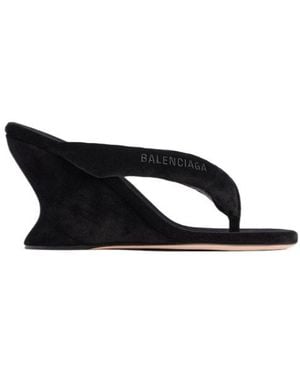 Balenciaga Gaeta Wedge Thong - Black