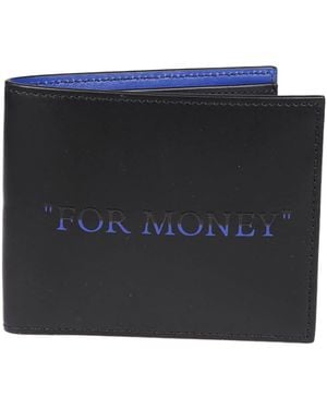 Off-White c/o Virgil Abloh Quote Bookish Bifold Leather Wallet - Blue